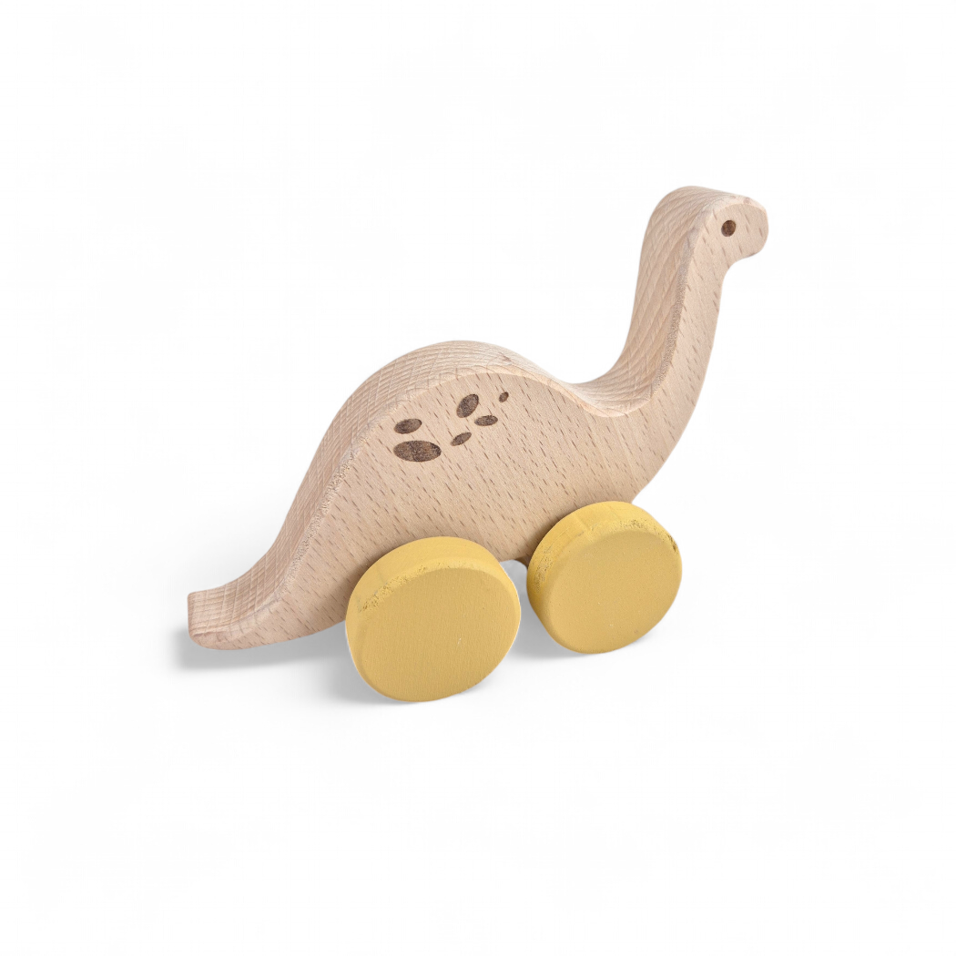 Brontosaurus Dinosaur Wooden Toy Wheely