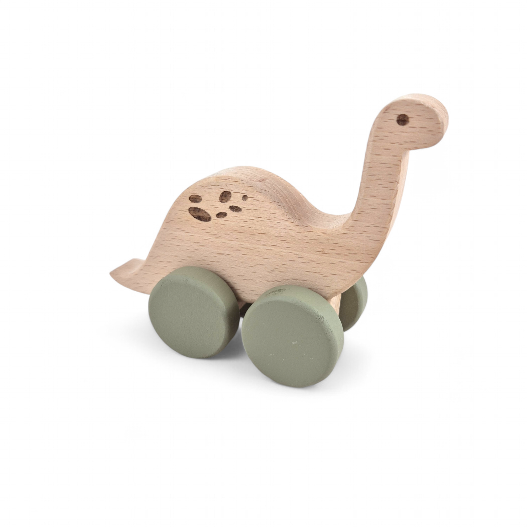 Brontosaurus Dinosaur Wooden Toy Wheely