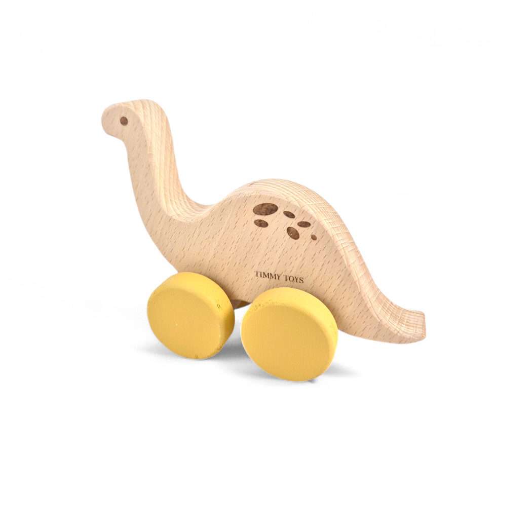 Brontosaurus Dinosaur Wooden Toy Wheely