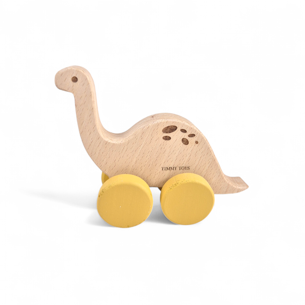 Brontosaurus Dinosaur Wooden Toy Wheely