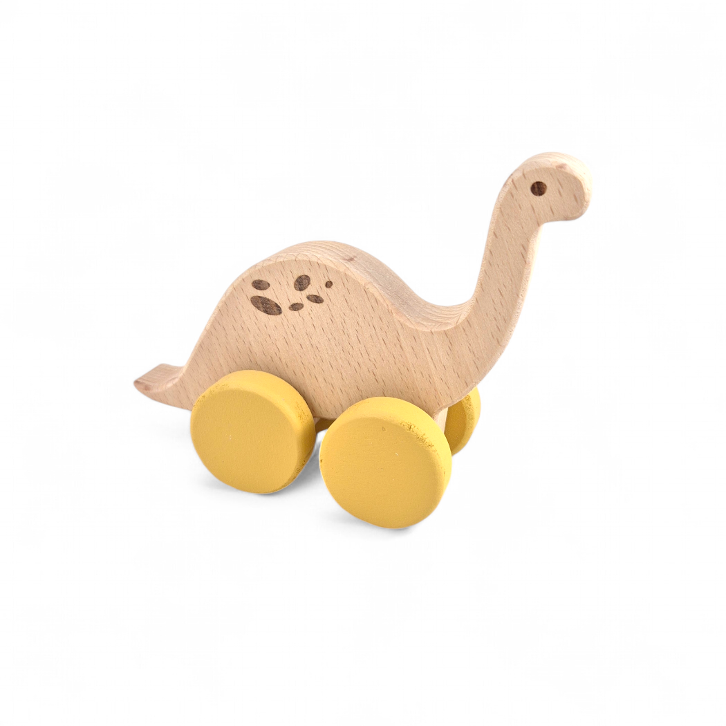 Brontosaurus Dinosaur Wooden Toy Wheely