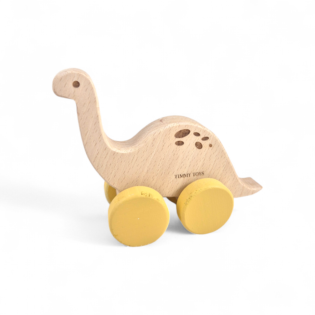 Brontosaurus Dinosaur Wooden Toy Wheely