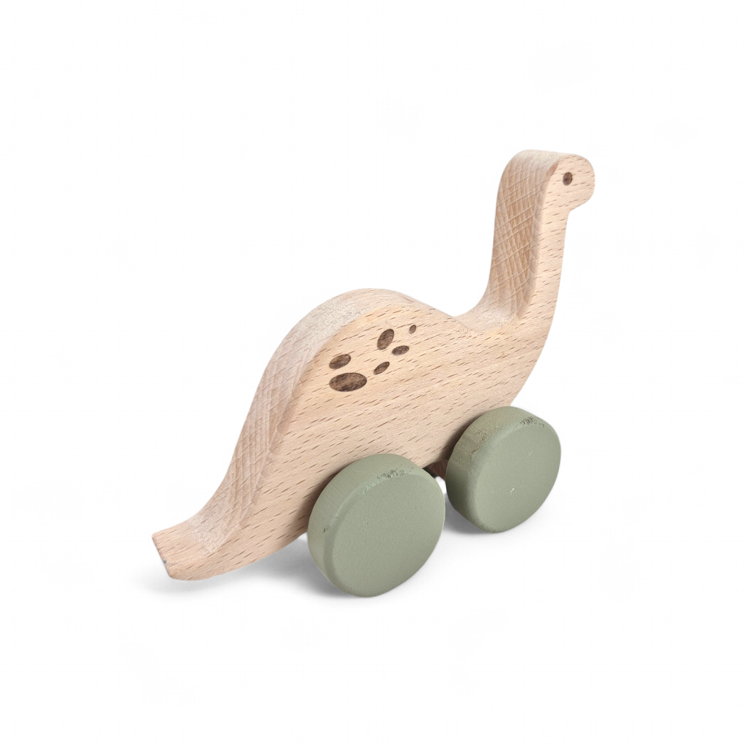 Brontosaurus Dinosaur Wooden Toy Wheely