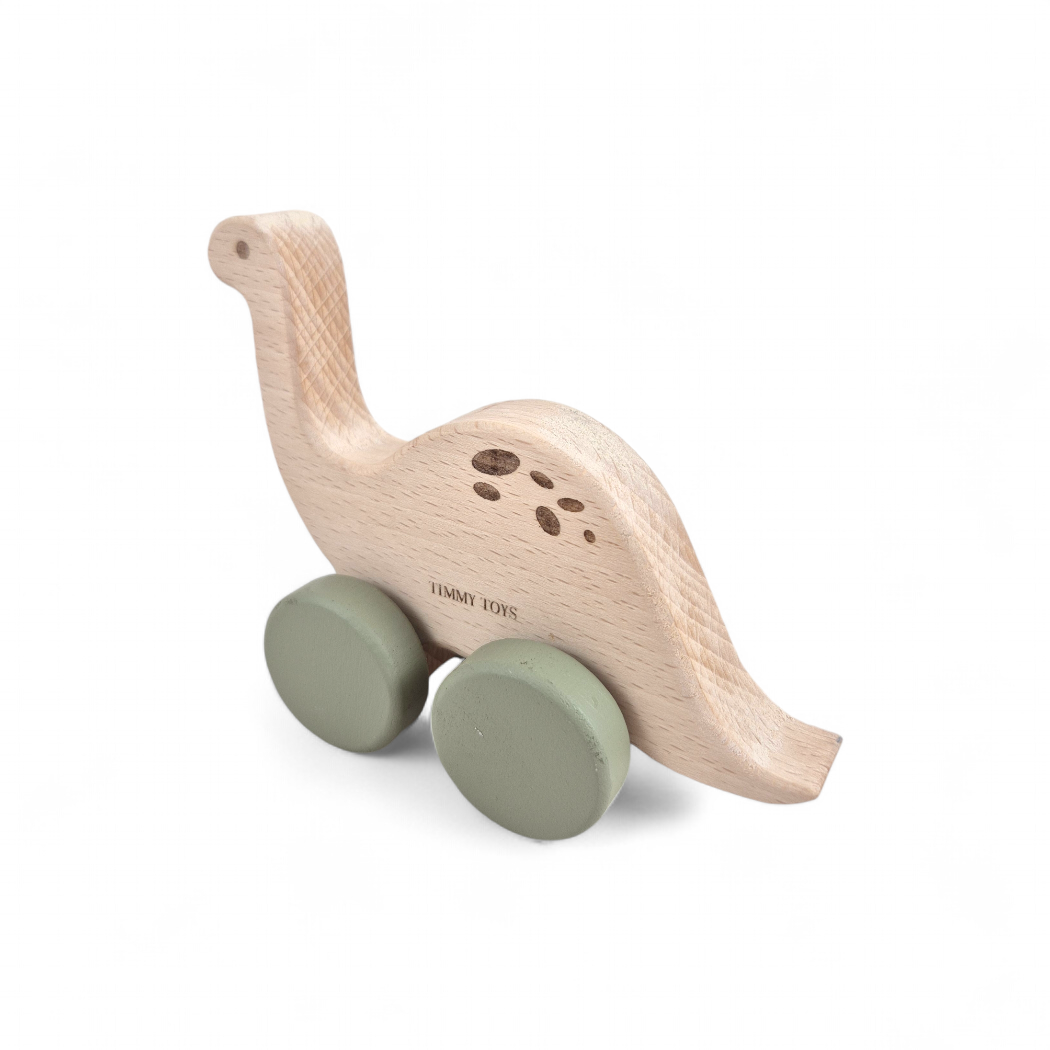 Brontosaurus Dinosaur Wooden Toy Wheely