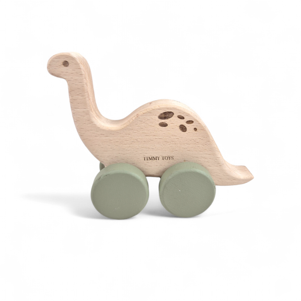 Brontosaurus Dinosaur Wooden Toy Wheely