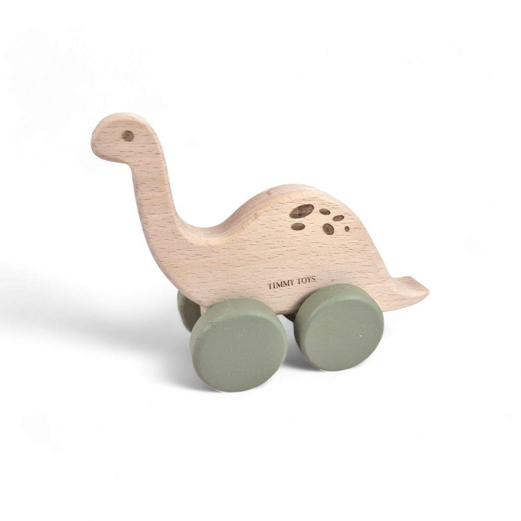 Brontosaurus Dinosaur Wooden Toy Wheely