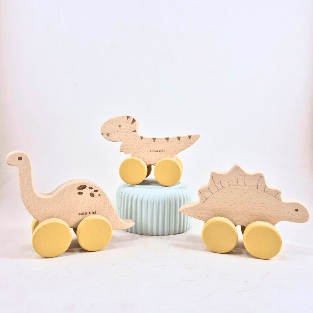 Brontosaurus Dinosaur Wooden Toy Wheely